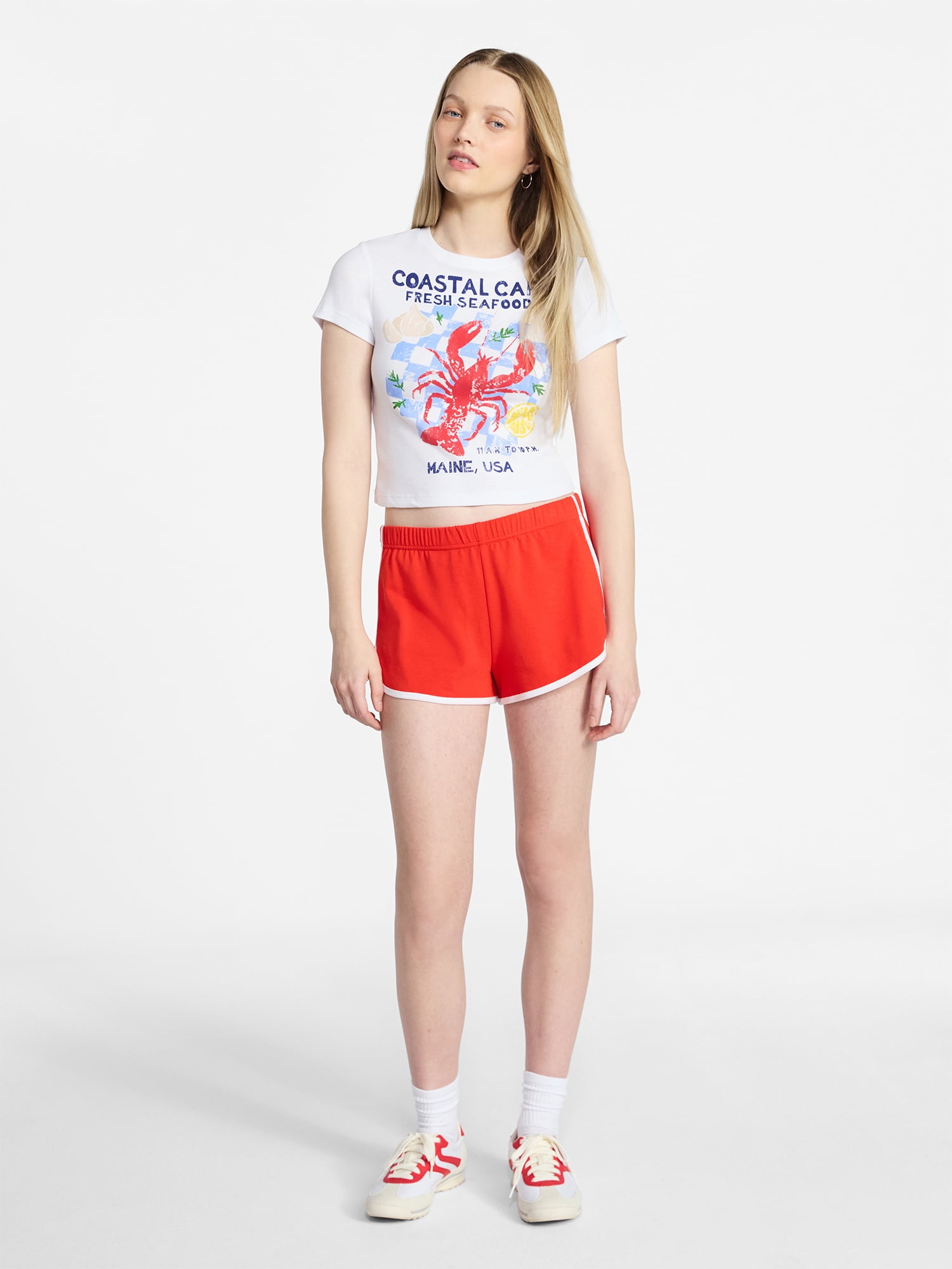 No Boundaries Americana Graphic Baby Tee, Women's and Women's Plus XXS-4X