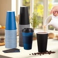 thumbnail image 2 of Vasos de café desechables SIUQ de 16 oz (paquete de 100) con tapas y fundas, 2 of 9