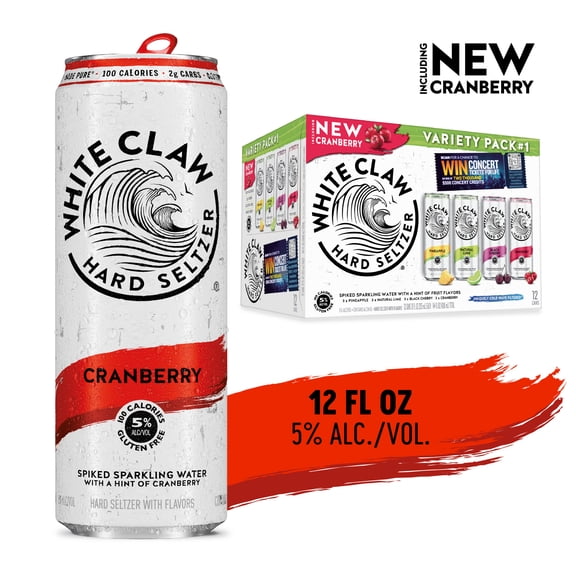 White Claw Hard Seltzer Variety Pack #1, 12 Pack, 12 fl oz Cans, 5% ABV