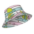 thumbnail image 2 of Easygdp Space Doodle Double-Sided Reflective Fisherman Hat,Sun Visor,Casual Hat,Fluorescent Hat,Suitable For Outdoor And Night Walking,Unisex, 2 of 9