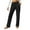 Black, variant on IWRICH Women's Linen Pants High Waisted Wide Leg Straight Fall Casual Loose Trousers with Pockets White XL