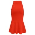thumbnail image 4 of Women's Stretch Lightweight Flowy Fishtail Skirt High Waisted Ruffle Hem Skirt, 4 of 4