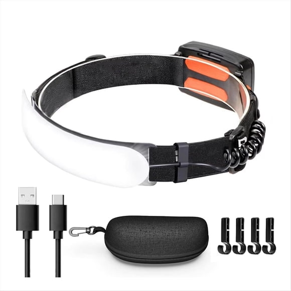 Linterna Frontal LED Recargable, IPX6, Resistente Al Agua, 1500 Lúmenes, 3 Modos de Luz para Actividades Al Aire Libre Como Acampar, Correr y Pescar.