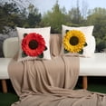 thumbnail image 5 of JWH 3D Handmade Decorative Square Sunflower Throw Pillow Covers for Bedding Living Room Sofa Decor 18x18inch Yellow No Insert, 5 of 13
