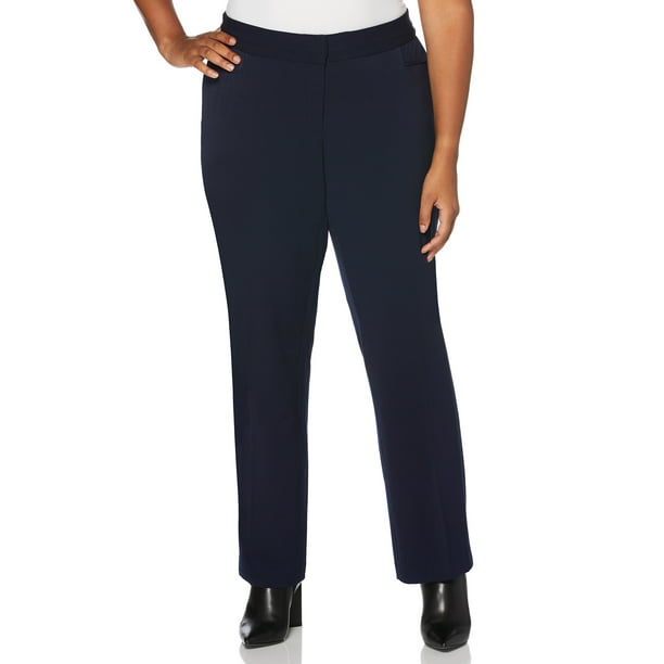 Women's Plus Size Curvy Fit Slim Leg Gabardine Pant - Walmart.com