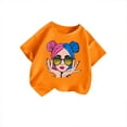 thumbnail image 2 of WhouRiu Big Girls' T Shirts Short Sleeve Fashion Prints T Shirt Children Lightweight Basic Tops Orange,Sizes 11-12, 2 of 4