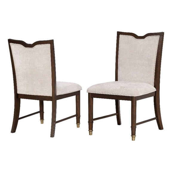 Furniture of America Aiyana Solid Wood Side Chairs in Cherry (Set of 2)