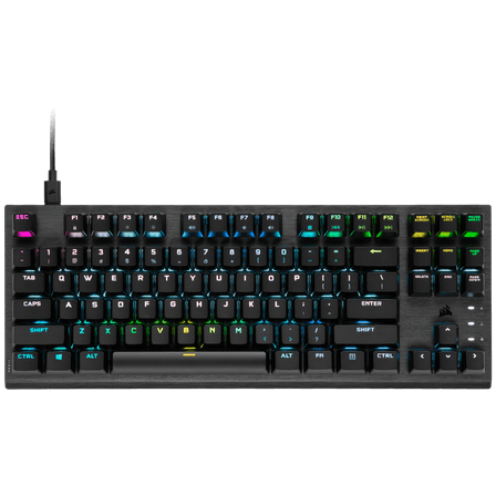 Open Box Corsair K60 PRO TKL Wired Optical-Mechanical OPX Linear Switch Gaming Keyboard with 8000Hz Polling Rate - Black