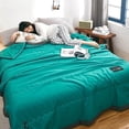 thumbnail image 4 of Manta de verano para cama, manta ligera para sudores nocturnos, manta para clima cálido, mantiene el cuerpo fresco para el verano 59 x 78,7 pulgadas, 4 of 6