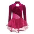 thumbnail image 4 of iiniim Lyrical Dance for Girls Sparkly Rhinestone Ballet Leotard with Wrap Skirts Modern Dancewear Hot Pink 14, 4 of 7