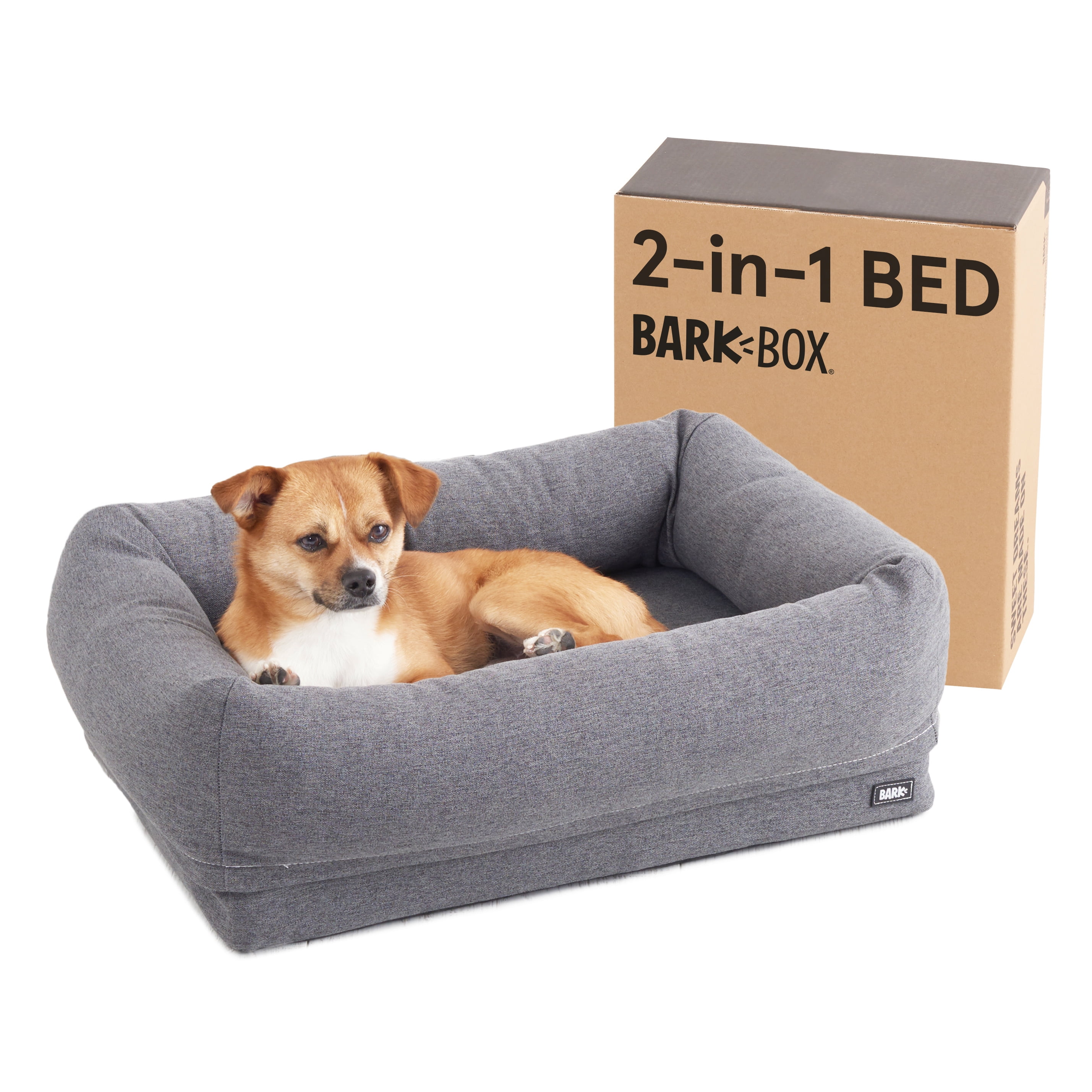 Barkbox 2-in-1 Memory Foam Cuddler Dog Bed | Plush Orthopedic Joint Relief Crate Lounger or