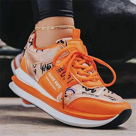 

TUTUnaumb Hot Sale Clearance 2021 New Casual Large Size Candy Color Low-Top Casual Sports Running Shoes for Leisure and Outdoor-Orange