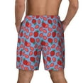 thumbnail image 3 of Kdxio Strawberries Print Men's Swim Trunks with Compression Liner 7 Inch Inseam Quick Dry Swim Shorts, 3 of 7