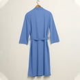 thumbnail image 6 of Hrsba Robe for Men,Solid Color V Neck 3/4 Sleeve Sleep Robe With Belt and Pockets Fall Bathrobe, 6 of 7