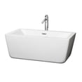 thumbnail image 3 of 59" Center Drain Soaking Tub in White with Floor Mounted Faucet in Brushed Nickel, 3 of 5