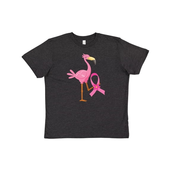 Inktastic Breast Cancer Pink Ribbon Flamingo Youth T-Shirt