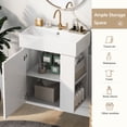 thumbnail image 4 of 21.6" Floating Bathroom Vanity with Sink,Wall Mounted Basin Vanity Set with Ceramic Sink, Bathroom Storage Cabinet With Soft Close Door and Open Shelf, Right Side Storage, 4 of 9
