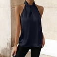 thumbnail image 2 of Bovemsi Women's Satin Neckholder Tank - Solid Color Sleeveless, Lightweight Comfortable Summer Top, Party/Travel Camisole for Under Clothes, 2 of 5