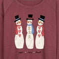 thumbnail image 3 of Instant Message - Joyful Merry Blessed Christmas Snowmen - Women's Lightweight French Terry Long Sleeve Shirt, 3 of 6