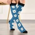 thumbnail image 5 of FORMRS Womens Knee High Socks Casual Long Thick Travel Daily Wear, 1 Pair, Blue Polar Bear, 5 of 6