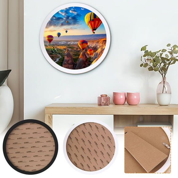 Bowayaoa Round Wall Photo Frame, Creative Modern Picture Frame with Plexiglass Display, MDF Scratch Resistant Border, Easy to Hang Vertical or Horizontal for Home Office Decor