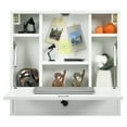 thumbnail image 4 of Topbuy Wall Mount Floating Desk Foldable Space Saving Laptop Workstation with Storage Drawer and Shelves White, 4 of 8