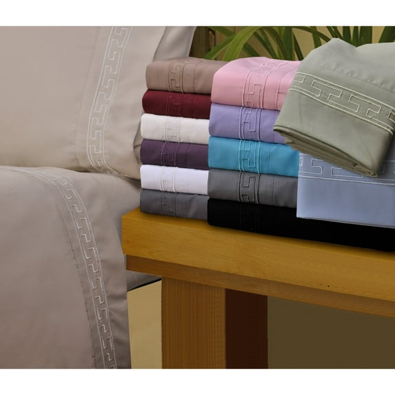 Luxor Treasures-Executive 3000 MF3000KGSH RETPIV Executive 3000 Series King Sheet Set - Taupe & Ivory, 6 Pieces