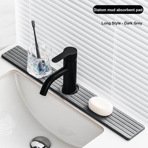 Almohadilla absorbente para grifo de barro de diatomeas | Protector de fregadero de cocina y alfombra de secado de lavabo de baño | Juego de 2 piezas | 100% Diatomeas | Secado rápido | Desodorizante