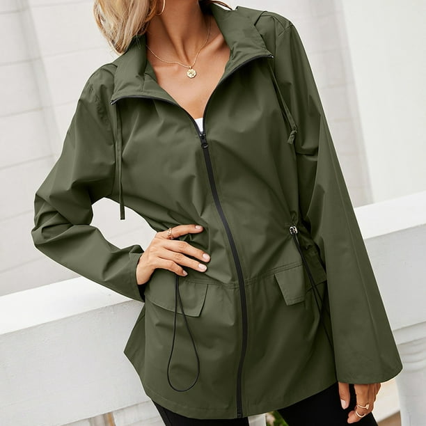 nsendm Womens Rain Jacket Women Long Raincoat With Puerto Rico