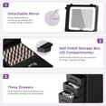 thumbnail image 6 of EasyinBeauty Rolling Portable Manicure Table with 3 Drawers, Lockable Makeup Train Case with Foldable Nail Desk, 6 of 7