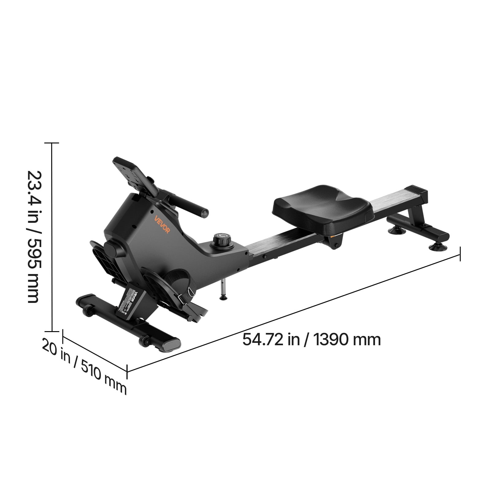 VEVOR Magnetic Rowing Machine,16-Level Quiet Resistance Adjustable, Foldable Rower Machine for Home, 350 LBS Weight Capacity, Row Machines with Smooth Pulley Design