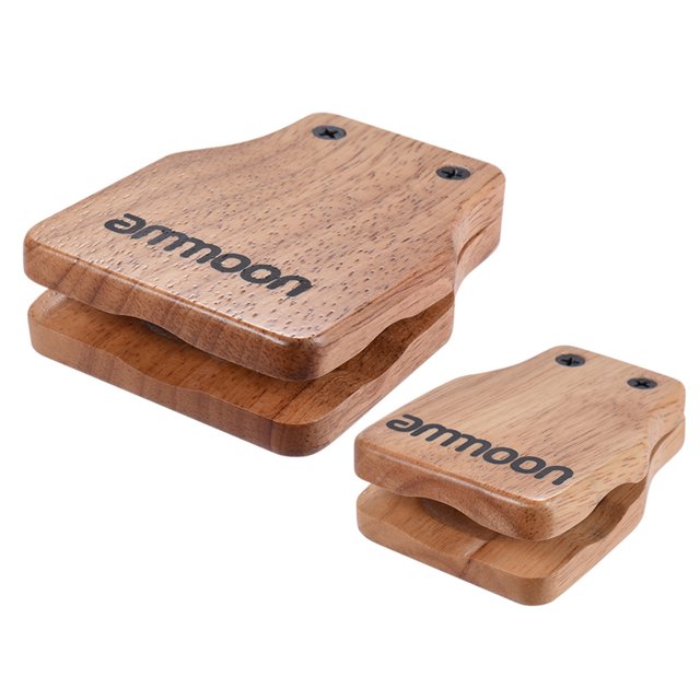 ammoon Large & Medium 2pcs Cajon Box Drum Accessory Castanets for Hand Percussion Instruments