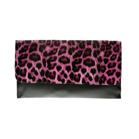 Clasp Satchel Handbag - Animal Print Faux Leather Leopard Clutch Handbag Classy Fashion Purse