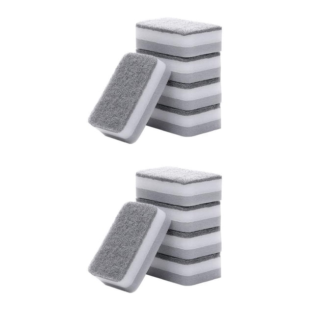 Injueey Pack of 5 Double Sided Sponge Restaurant Dishwashing Plates Household Scrubber Dishes Cleaning Pot Countertop Catering Fuerza/5 piezas 2Conjunto