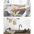 thumbnail image 6 of Summer Lemon Kitchen Dish Towels for Drying Dishes Set of 2, Farmhouse Country Vintage Linen Texture Waffle Weave Microfiber Terry Hand Tea Bathroom Towels Quick Dry & Absorbent Towel 12x12, 6 of 7