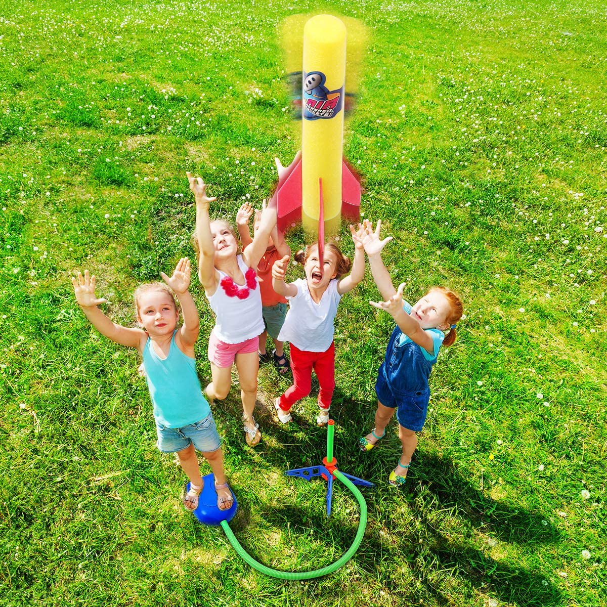 Jump Rocket Launchers Kids Toddler Outdoor Toys 6 Colorful Foam Games Activities 