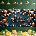 thumbnail image 7 of Golden Theme Happy Retirement Banner Decorative Design Champagne Glasses Retirement Party Balloon Decoration for Retirement Party Indoor Decoration Event Celebration, 7 of 7
