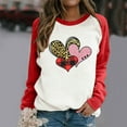 thumbnail image 2 of CEHVOM T-Shirt à Manches Longues pour Femmes à Col Rond avec Imprimé de la Saint-Valentin, Haut à Manches Longues à Empiècements, 2 of 4