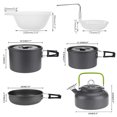 thumbnail image 3 of Juego de cocina portátil para 4-5 personas - Ideal para campismo, senderismo y picnic. Incluye ollas, sartén, tetera y accesorios de aluminio resistente. ¡Fácil de transportar y limpiar!, 3 of 6