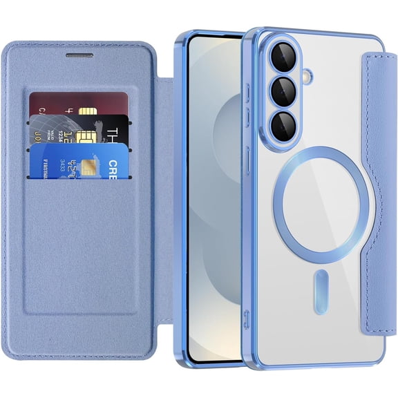 REQO for Samsung Galaxy S26 Ultra Wallet Case, with Card Holder [RFID Blocking] Compatible with MagSafe, Transparent Back Camera Protection Shockproof Cover for Samsung S26 Ultra