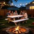 thumbnail image 6 of White Picnic Table & Bench Cover Set 3 Piece, Stretch Polyester Elastic Edge, Water Resistant Wipeable Fabric, Protects Furniture for Garden Camping, Easy Carry Bag, Housewarming Gift for Host, 6 of 6