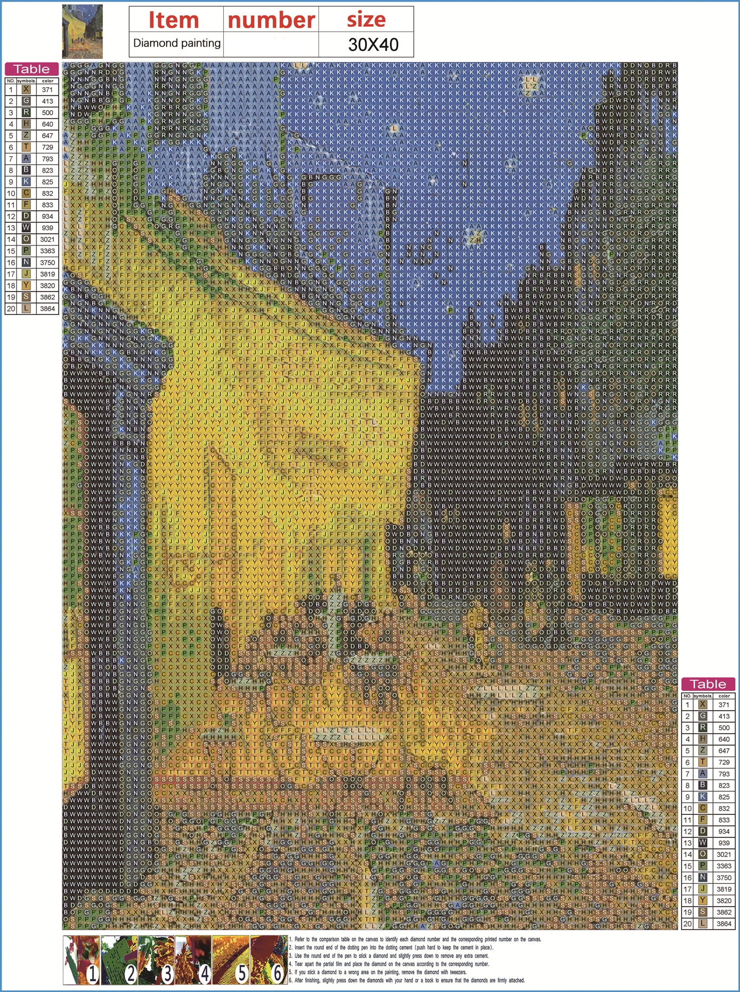 4 Packs 5D Diamond Painting Kits Van Gogh's Famous Paintings Collection Full Drill Diamond Painting Wall Diamond Dots Decor DIY(30x40cm/12x16in)