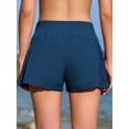 thumbnail image 5 of Anwell Swim Shorts for Womens Pleated Side Swim Bottoms High Waisted Bikini Tanikini Bath Suit Shorts, 5 of 7