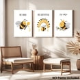 thumbnail image 4 of 2D Flat Decorative Painting Set, 3pcs Set, Frameless High-Quality Printed Bee Wall Art Neutral Baby Room Creative Waterproof Canvas Poster, Suitable for Home Dorm Hanging Paintings, Gift Choice, 2D, 4 of 4