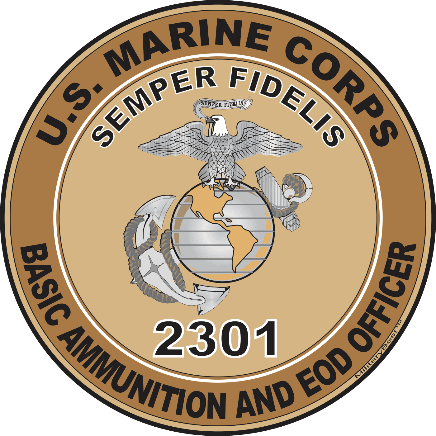 U.S. Marine Corps MOS 2311 Ammunition Technician Decal - 3.8" Red Vinyl Sticker