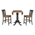 thumbnail image 6 of 42 in Round Drop Leaf Counter Height Table with 2 Stools in Hickory/Washed Coal, 6 of 10