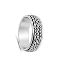 thumbnail image 4 of Spinner Bali Rope Chain Link Fidget Wedding Ring ( Sizes 8 9 10 11 12 13 14 ) Sterling Silver Band Rings (Size 9), 4 of 4