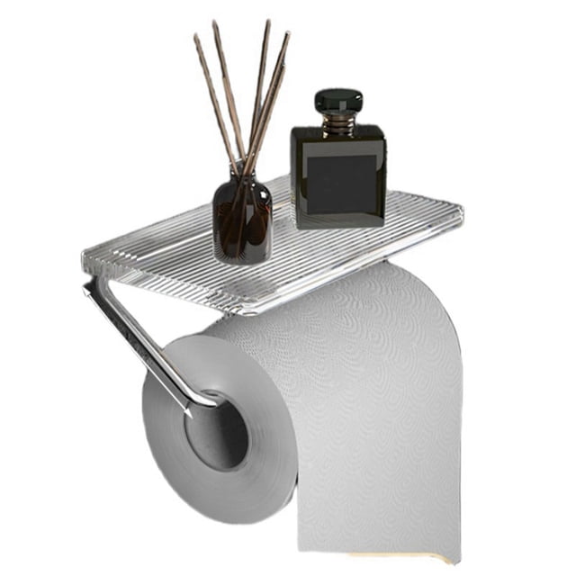 Porta Rollos de Papel Higiénico para Pared, Portarrollos Sin Perforar, Accesorios de Baño, Color Plateado