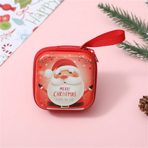 Xihbxyly Oferta Del Dia Decoración Navideña Monedero de Papá Noel Caja para Auriculares de Navidad Envase de Dulces Decoración