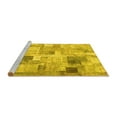 thumbnail image 2 of Ahgly Company Machine Washable Indoor Square Patchwork Yellow Transitional Area Rugs, 5' Square, 2 of 4